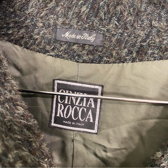 Cinzia Rocca Green Alpaca‎ Wool Blend Coat Green Sz 10 - Picture 2 of 5
